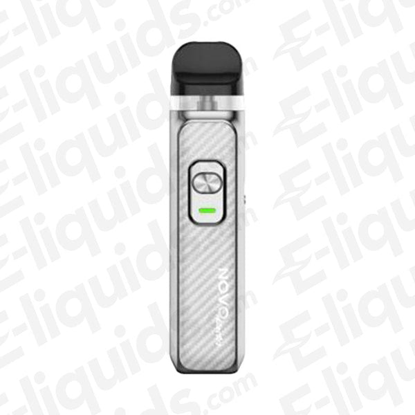 Smok Novo Master Pod Kit in sleek silver design with adjustable airflow and variable wattage features.