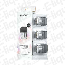 Smok Novo X Replacement Pod pack with 3 pods featuring 0.8 Ohm coils, compatible with Novo X Pod Kit, ideal for high PG e-liquids.