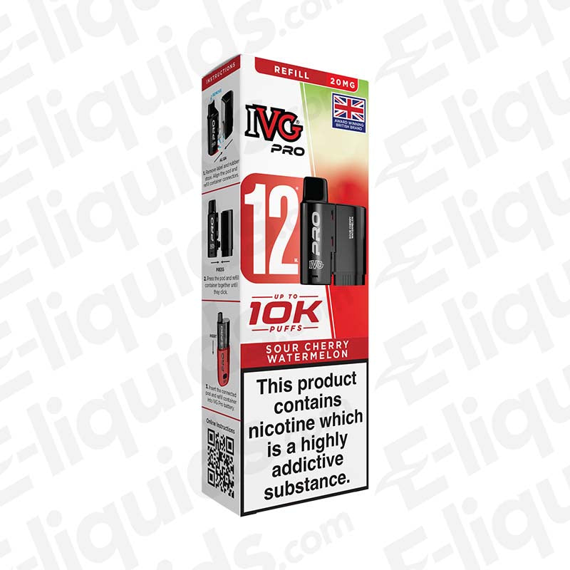 IVG Pro 12 Sour Cherry Watermelon 20mg Prefilled Pods