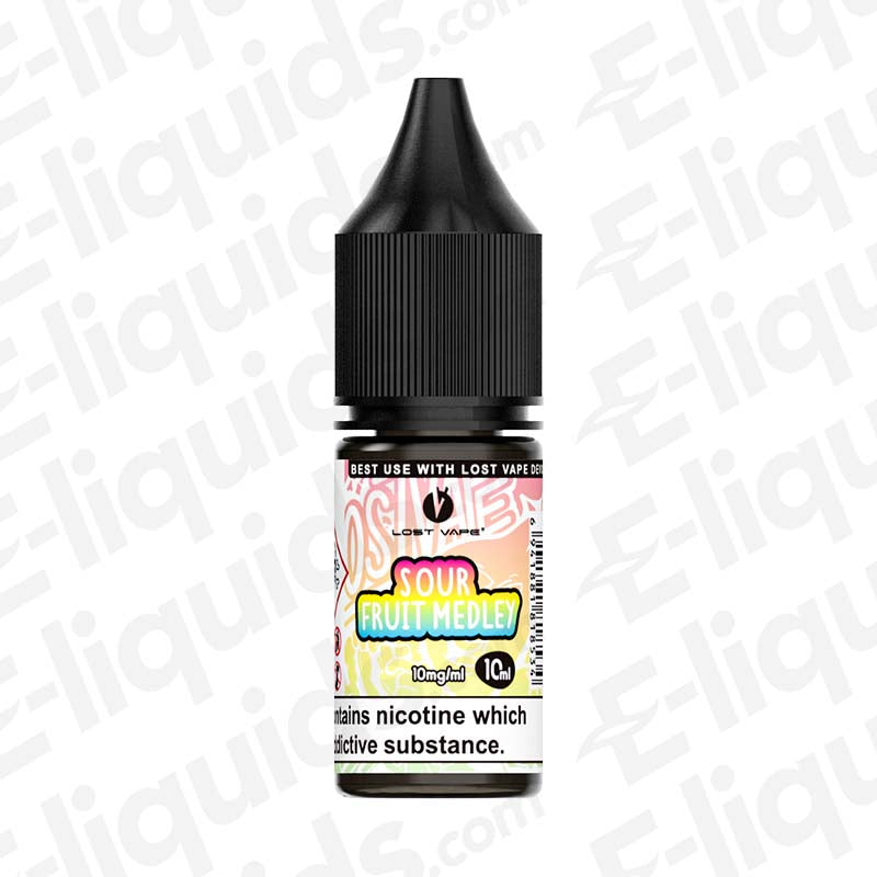 Sour Fruit Medley Bar Salts 10mg Nic Salt E-liquid bottle by Lost Vape, perfect for MTL vaping.