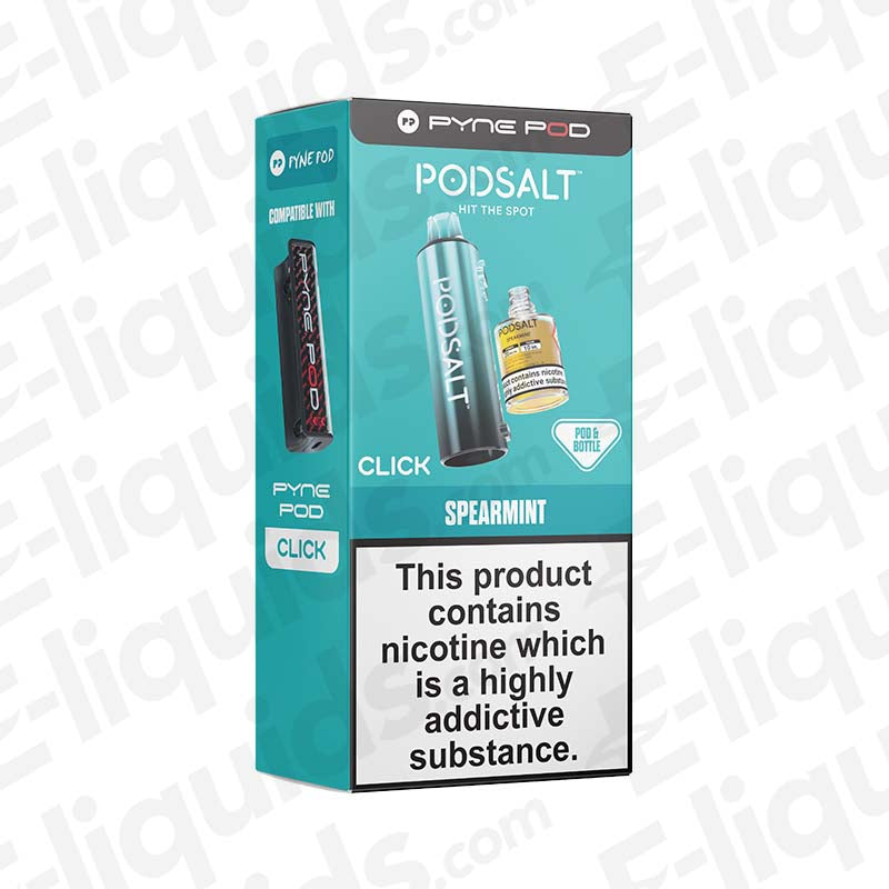 Pyne Pod Click 50K Spearmint Prefilled Pod with crisp spearmint flavour in teal packaging.