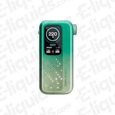 Voopoo Vinci Spark 220 Vape Mod in green with luxury dial and performance settings, showcasing sleek design and versatility.