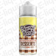 Flavour Treats Sticky Toffee Custard E-liquid 100ml bottle with dessert flavor label, perfect for vape enthusiasts.