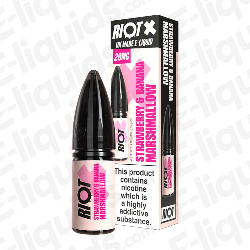 Riot X Strawberry and Banana Marshmallow Nic Salt E-liquid