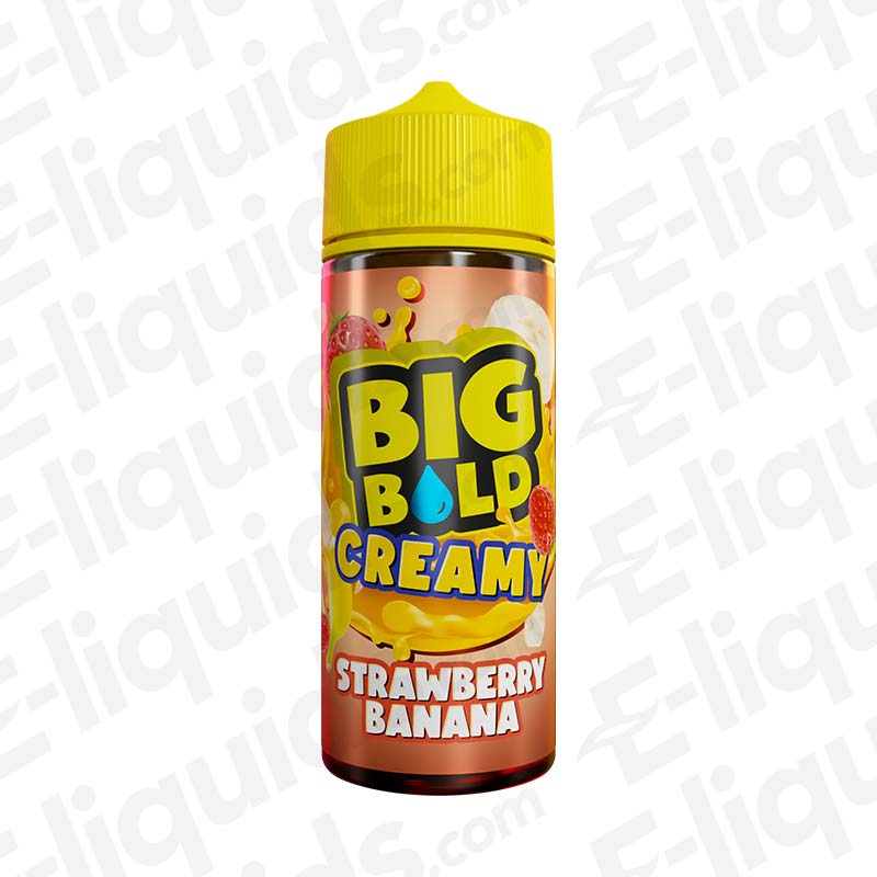 Big Bold Creamy Strawberry Banana E-liquid 100ml bottle with vibrant label design.