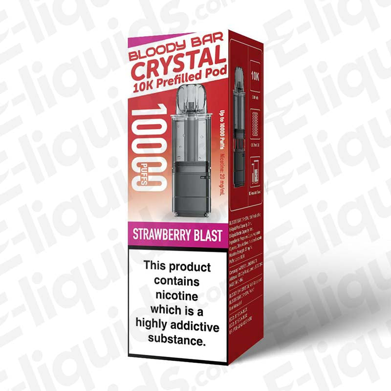 Bloody Bar Crystal 10K 20mg Prefilled Pods Strawberry Blast