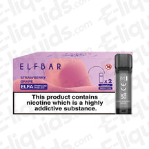 Elf Bar ELFA Pre-Filled Vape Pods - Strawberry Grape flavor, 20mg nicotine, designed for ELFA Pod Kit with mesh coil, 2ml capacity.