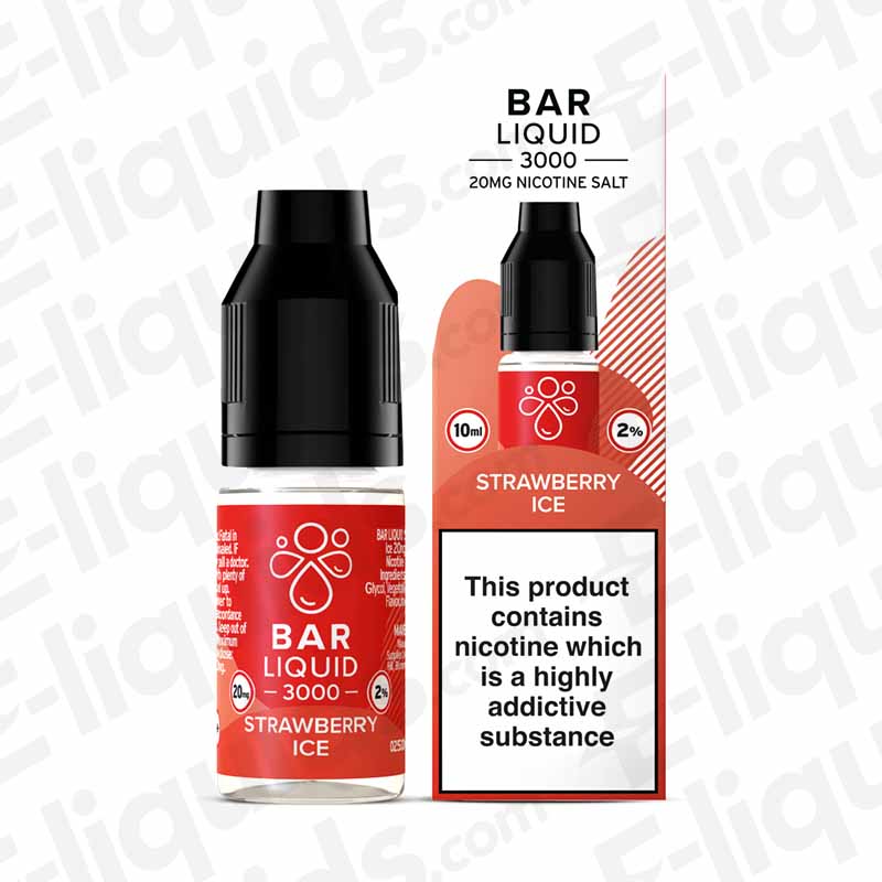 Bar Liquid 3000 Strawberry Ice 20mg Nic Salt E-liquid