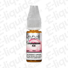ELFLIQ Strawberry Ice Nic Salt E-liquid bottle with 10ml capacity, featuring sweet strawberry flavor with menthol, available in 10mg or 20mg nicotine.
