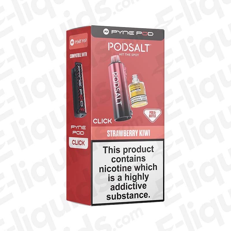Pyne Pod Click 50K Strawberry Kiwi Prefilled Pod in red Pyne Pod PodSalt packaging.