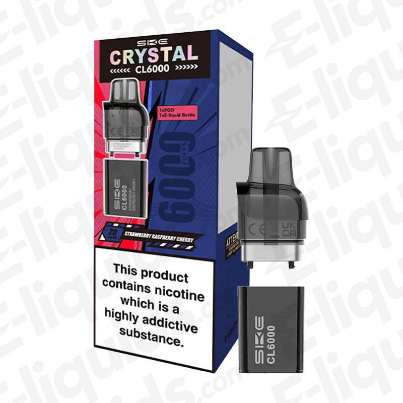 Strawberry Burst SKE Crystal CL6000 Prefilled Vape Pod | E-liquids.com Strawberry Burst SKE Crystal CL6000 Prefilled Vape Pod | E-liquids.com