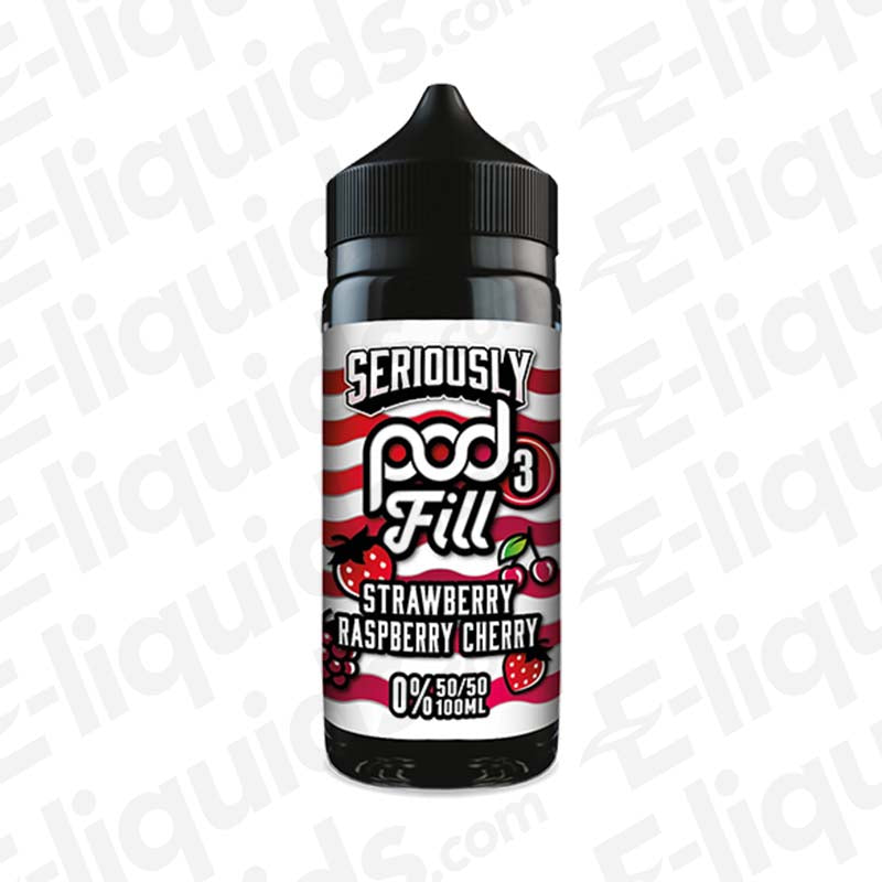 Doozy Vape Co Strawberry Raspberry Cherry Seriously Pod Fill 3 100ml Shortfill Vape Juice