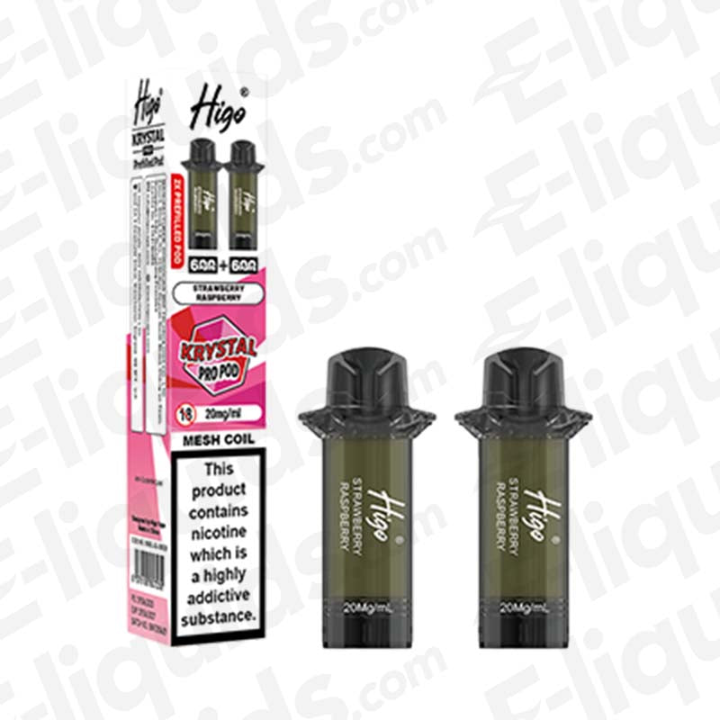 Higo Krystal Pro 20mg Prefilled Pods Strawberry Raspberry