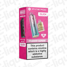 Pyne Pod Click 50K Prefilled Pod with sweet Strawberry Raspberry flavour in vibrant pink packaging.