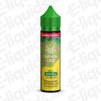 Darwin CBD 60ml Strawberry Watermelon Bubblegum Vape Juice with sweet Candy flavour in a yellow and green bottle.
