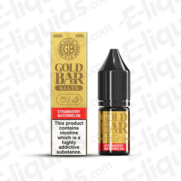Strawberry Watermelon Nic Salt E-Liquid by Gold Bar in a 10ml bottle with 20mg nicotine strength.