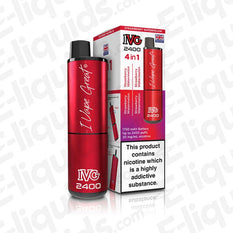 IVG 2400 4-in-1 Rechargeable Pod Kit Strawberry Watermelon 20mg, featuring ergonomic design and prefilled pods displayed.