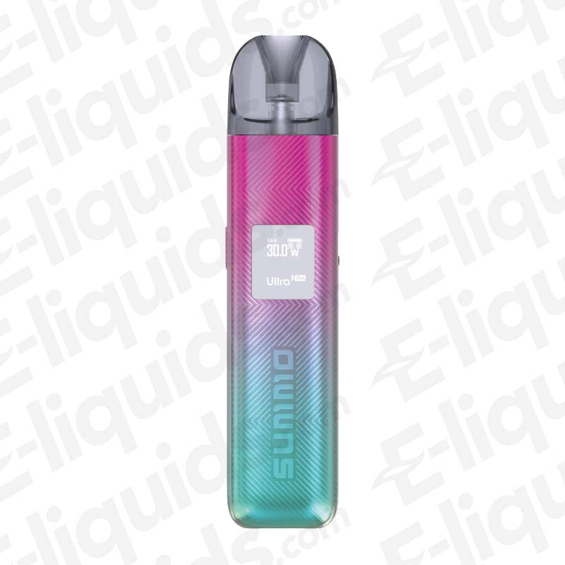 Summo Ultra Pro 1 Haze Pod Kit in a vibrant Pink and Blue gradient. Includes dual-mesh pods and adjustable airflow.