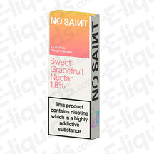 NO SAINT Sweet Grapefruit Nectar Prefilled Pod with tangy Citrus flavour in pink and white packaging.