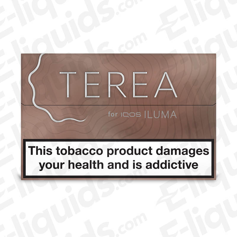IQOS TEREA Heated Tobacco Sticks packaging for ILUMA device, features health warning.