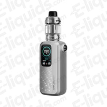 Voopoo Vinci Spark 220 Silver Mod Pod Kit with customizable dial, 18650mAh battery, and 220W output, sleek and portable design.