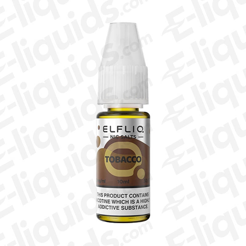 Tobacco Nic Salt E-liquid by ELFLIQ bottle with classic, earthy flavor for a satisfying vape experience