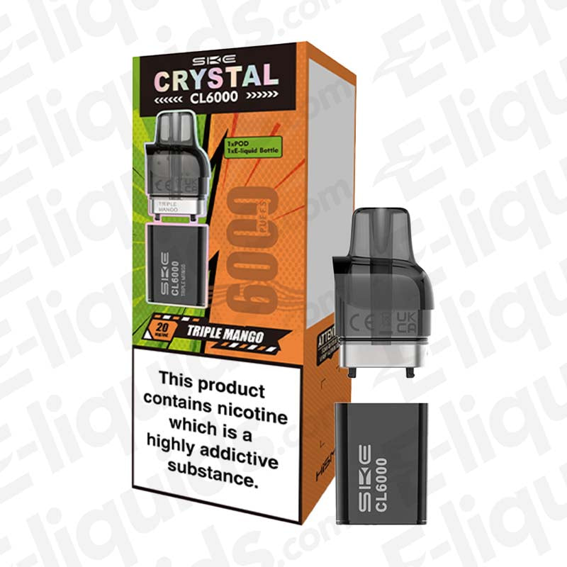 SKE Crystal CL6000 Triple Mango 20mg Prefilled Pods