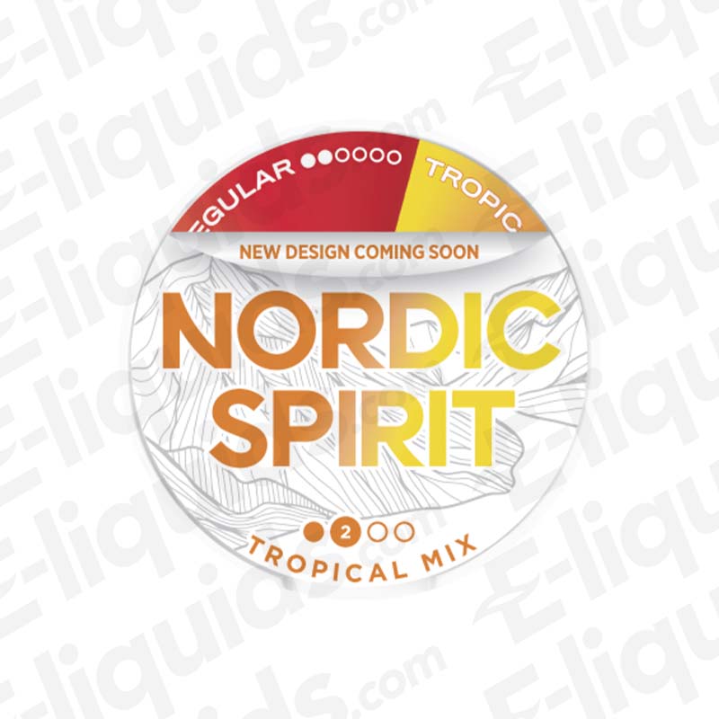 Nordic Spirit Tropical Mix Nicotine Pouches with exotic Tropical flavour and 6mg of nicotine per pouch.