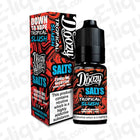 Doozy Vape Co. Tropical Slush Nic Salt E-liquid with Blue Raspberry and Pineapple flavors, 10ml bottle, for pod and starter kits.