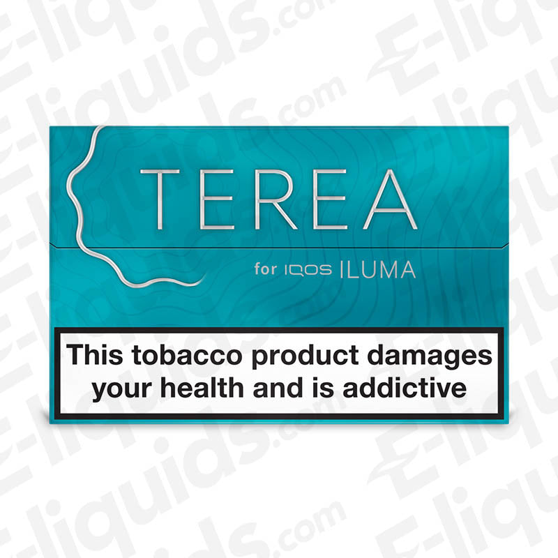 TEREA Heated Tobacco Sticks for IQOS ILUMA packaging with health warning and brand logo.