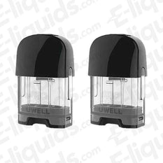 Uwell Caliburn Explorer Pods 2 pack with black top and clear tank, designed for smooth MTL vaping.