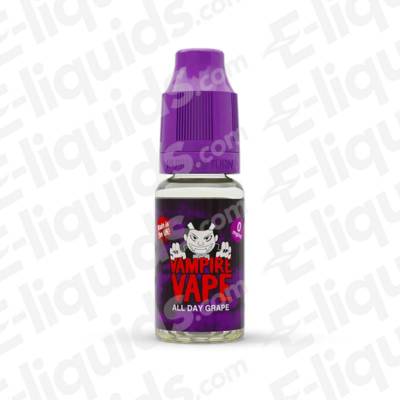 Vampire Vape All Day Grape 50/50 Vape Juice with icy Grape flavour in a 10ml bottle.