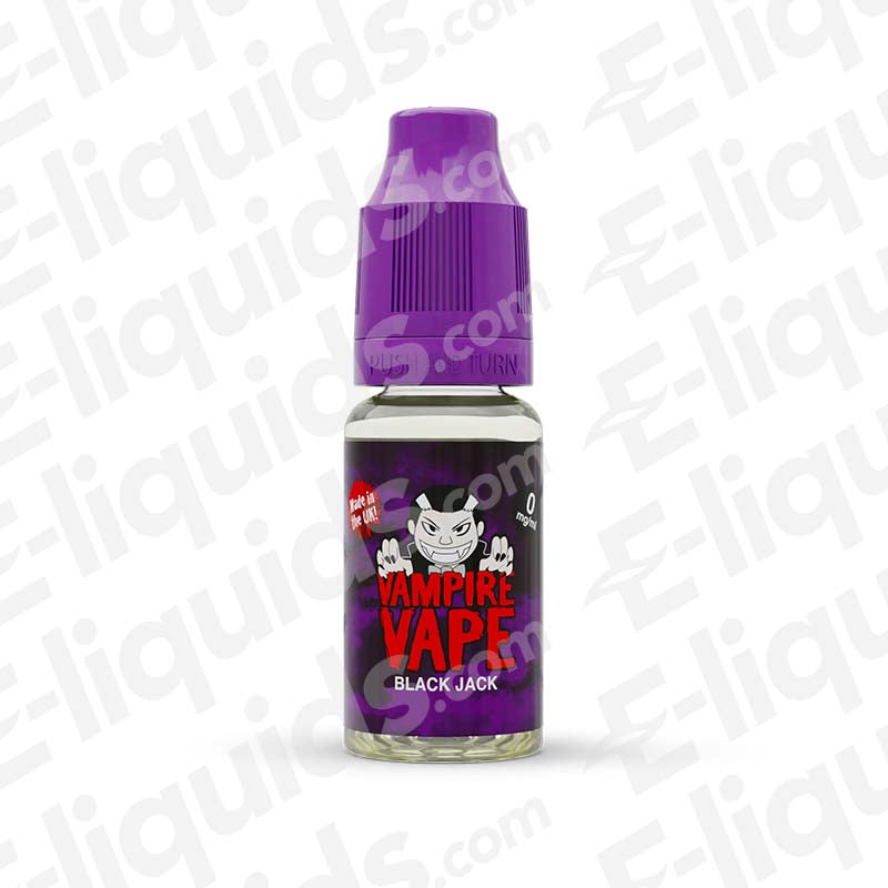 Vampire Vape Black Jack 50/50 Vape Juice with nostalgic Aniseed flavour in a 10ml bottle.