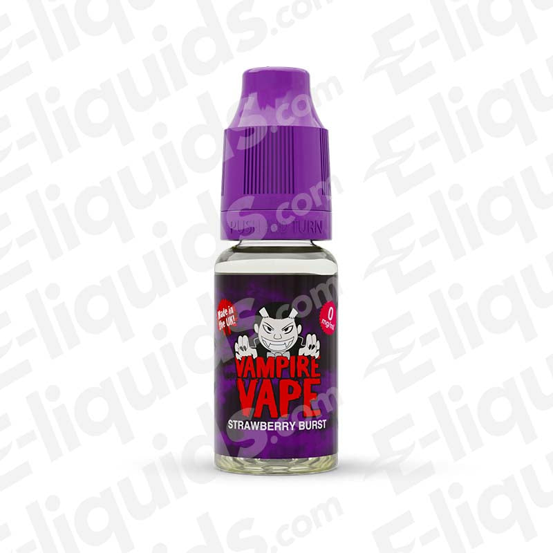 Vampire Vape Strawberry Burst 50/50 Vape Juice with sweet Strawberry flavour in a 10ml bottle.