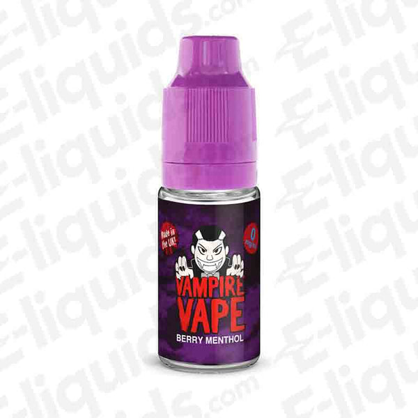 Berry Menthol 10ml E-liquid by Vampire Vape with vibrant purple cap and label. Ideal for pod kits. Mixed berries and menthol flavor.