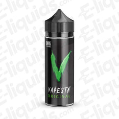 Vapesta Original 100ml Shortfill: Inspired by famous green energy drinks, this monstrous blend delivers a sweet and sour punch in neon green and black packaging.