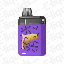 Vaporesso Eco Nano Vape Kit in vibrant purple color, featuring sleek design and convenient pod system.