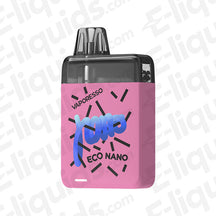 Vaporesso Eco Nano Vape Kit in pink, sleek design with logo, ideal for beginner vapers and convenience.