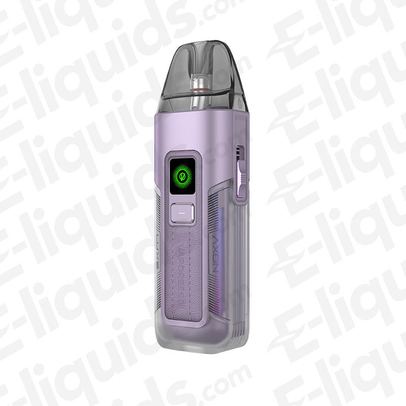 Vaporesso Luxe X2 Vape Pod Kit in purple, featuring compact design and LED indicator, ideal for MTL vaping.