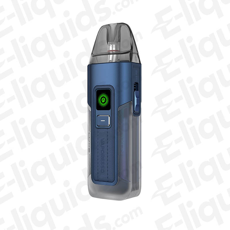 Vaporesso Luxe X2 Vape Pod Kit in blue, featuring advanced COREX 2.0 technology for enhanced flavor and 2000mAh battery.