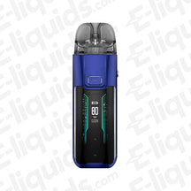 Vaporesso Luxe XR Max Blue Pod Kit with 2800mAh battery and 5-80W power display on screen, designed for durable, portable vaping.