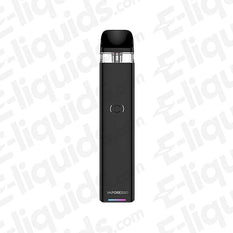 Vaporesso XROS 3 vape pod kit in sleek black design, ideal for novice vapers with built-in 1000mAh battery.