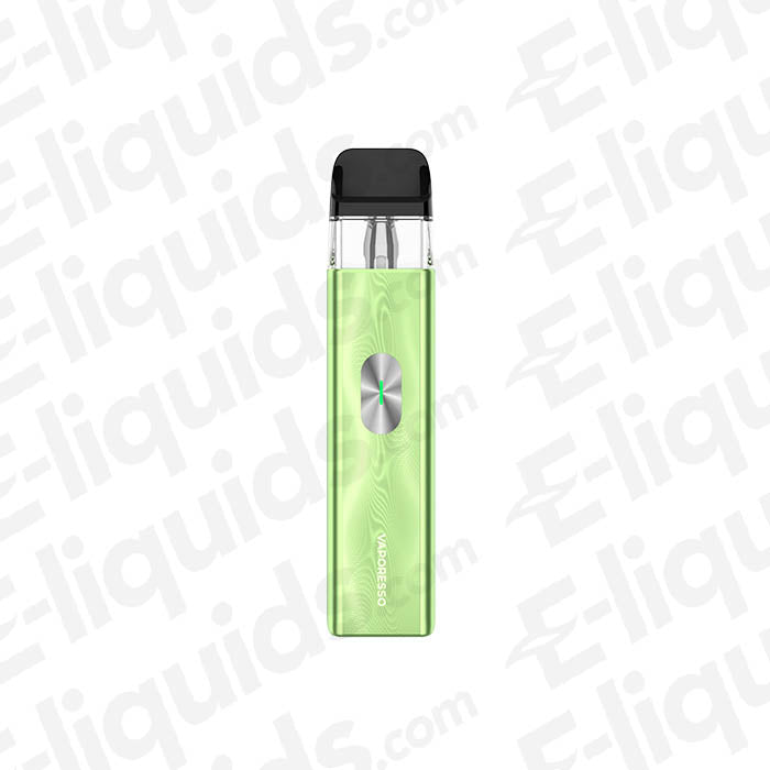 Vaporesso XROS 4 Mini Pod Kit in green, showcasing sleek design and advanced vaping features.