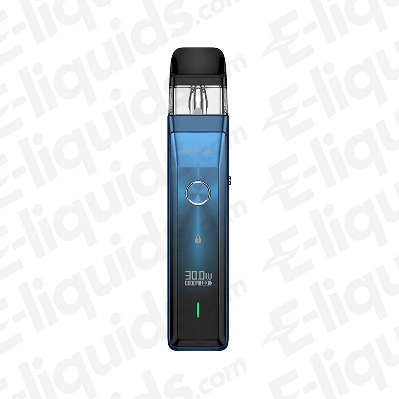 Vaporesso XROS Pro Pod Kit in sleek blue design with 30W power and user-friendly interface for MTL vaping.