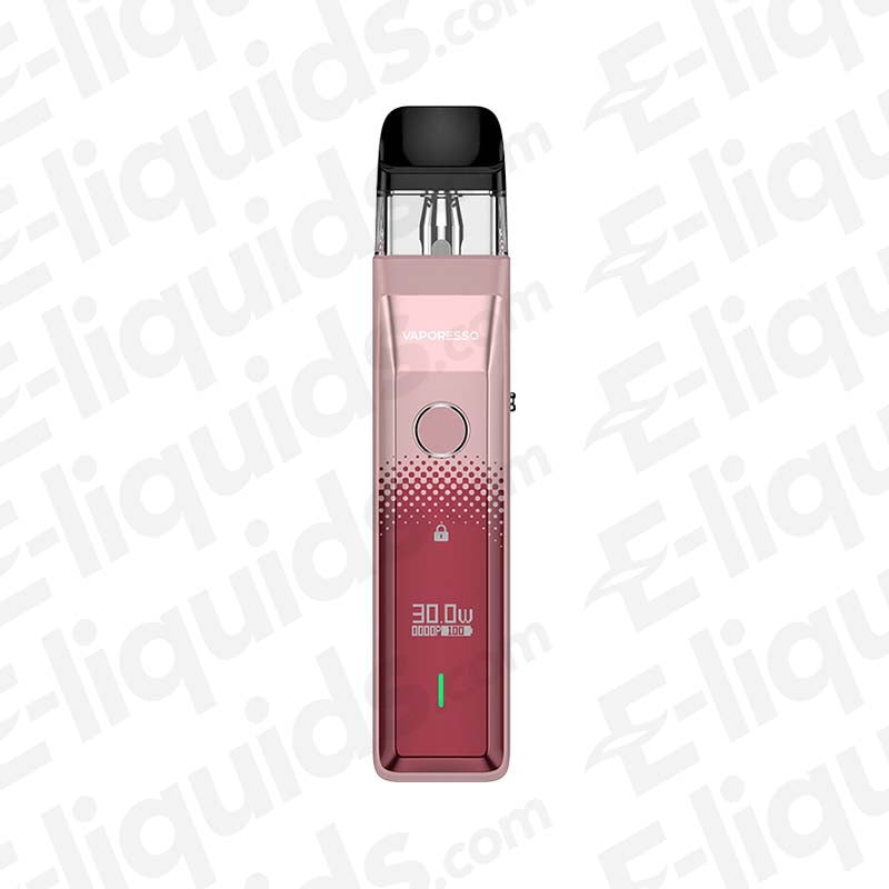 Vaporesso XROS Pro Pod Kit in pink, featuring a 1200mAh battery and 30W power for easy vaping.