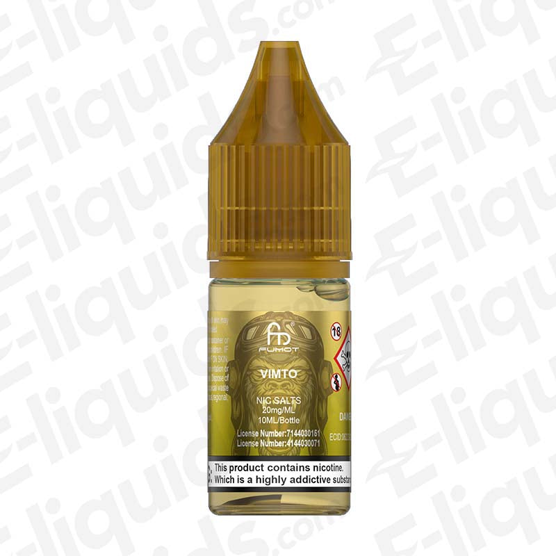 Vimto RandM Nic Salt E-liquid by Fumot, available in 10mg and 20mg, ideal for MTL vaping with a 50/50 PG/VG ratio.