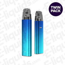 VooPoo Argus G2 Mini Pod Kit twin pack displayed with vibrant blue design, ideal for MTL and RDTL vaping styles.