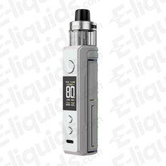 VooPoo Drag X2 Pod Mod Kit in silver with 80W display, featuring adjustable settings and a sleek design.