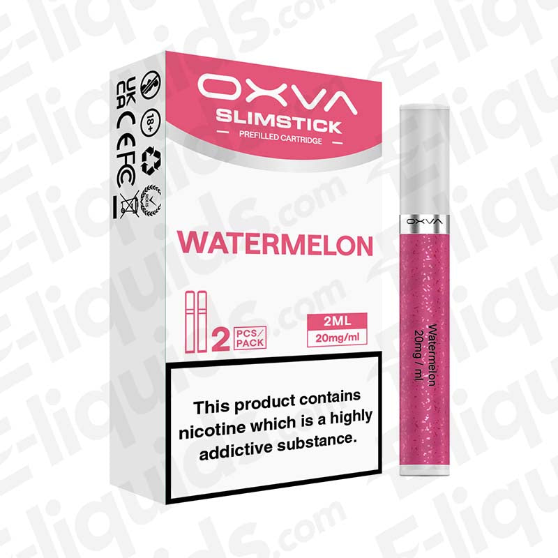 OXVA Slimstick Watermelon Prefilled Pod with sweet watermelon flavour in white and pink packaging.
