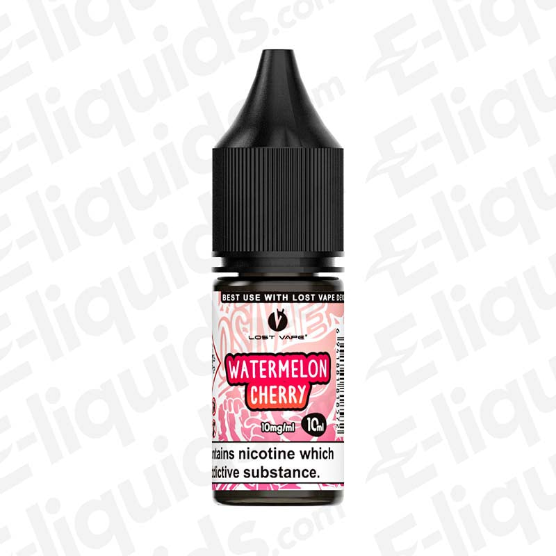 Watermelon Cherry Bar Salts Nic Salt E-liquid by Lost Vape in 10mg nicotine strength, ideal for MTL vaping.